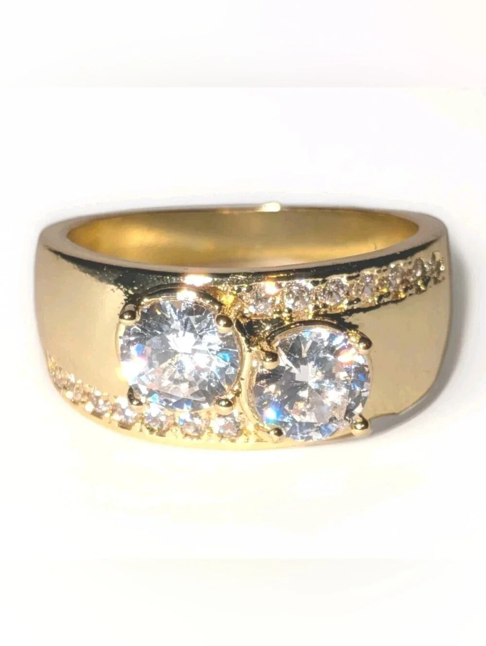 Men's 3 Ct Round Cut Moissanite Prong Engagement Ring 14K Yellow Gold Plate Sz 9